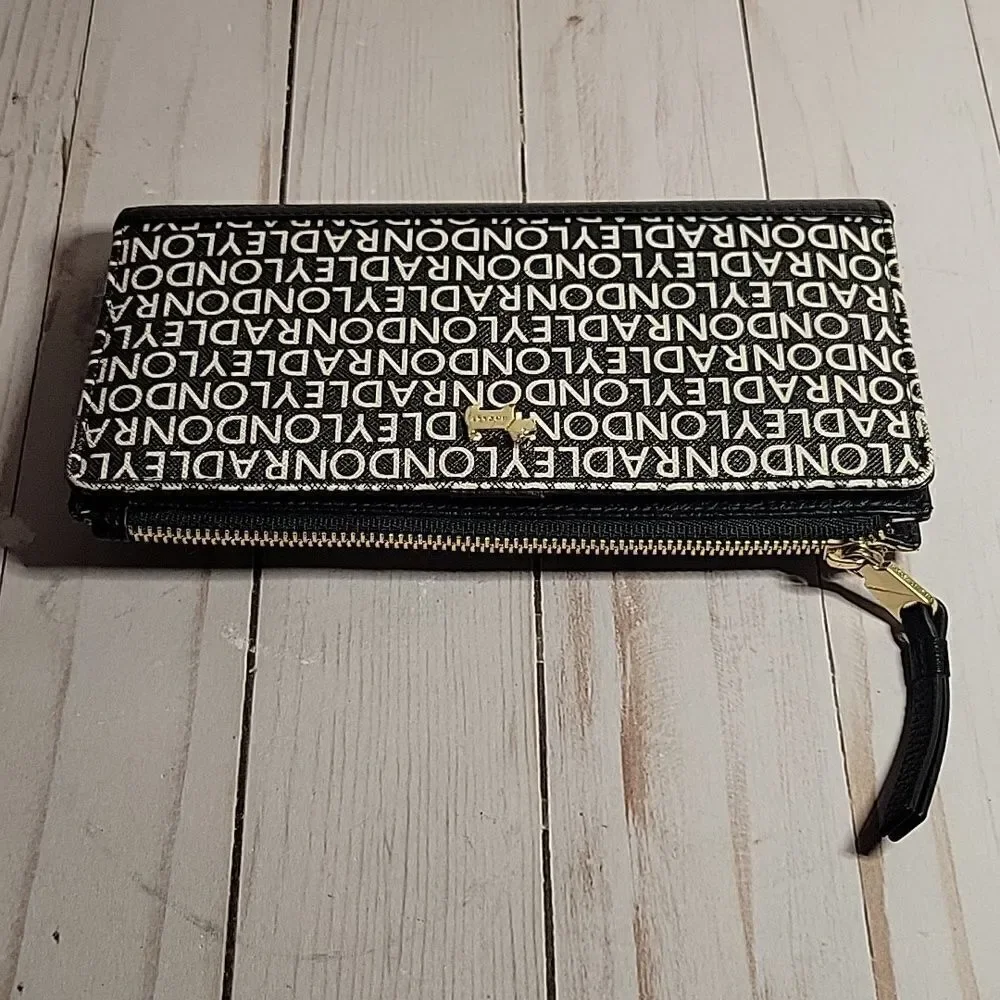 Radley London🇬🇧 Bifold Wallet Black White Logo